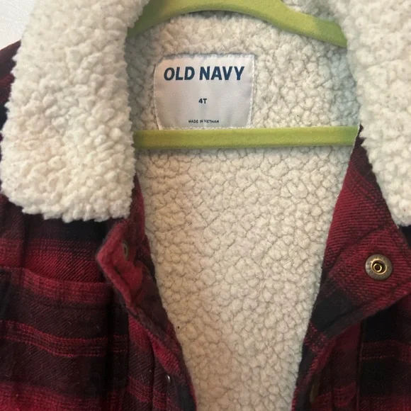 Old Navy Sherpa Linder plaid flannel jacket - Picture 2 of 3
